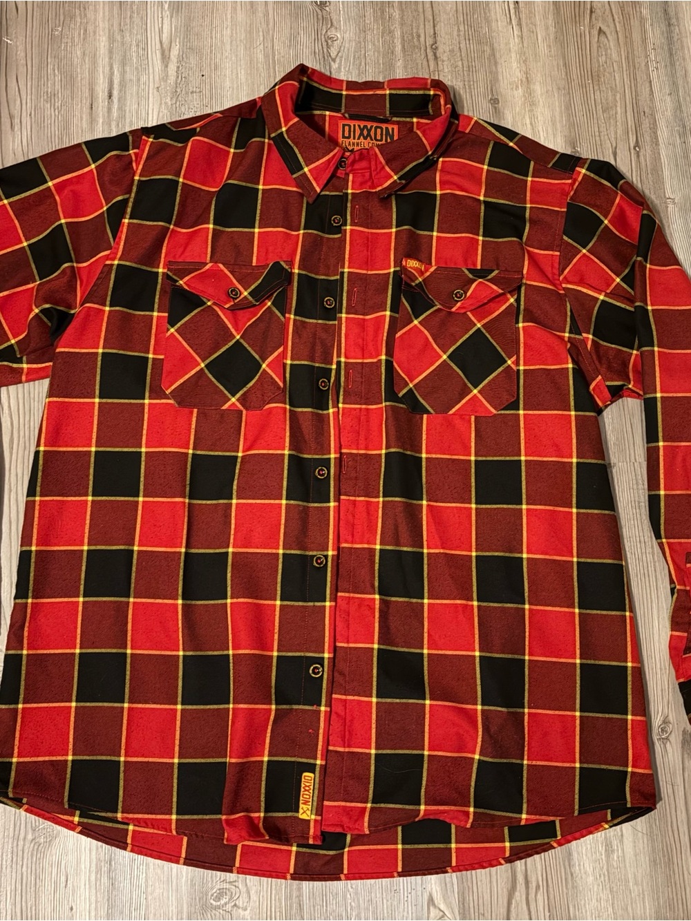 DIXXON Red, Black & Yellow Plaid Button-Down Shirt